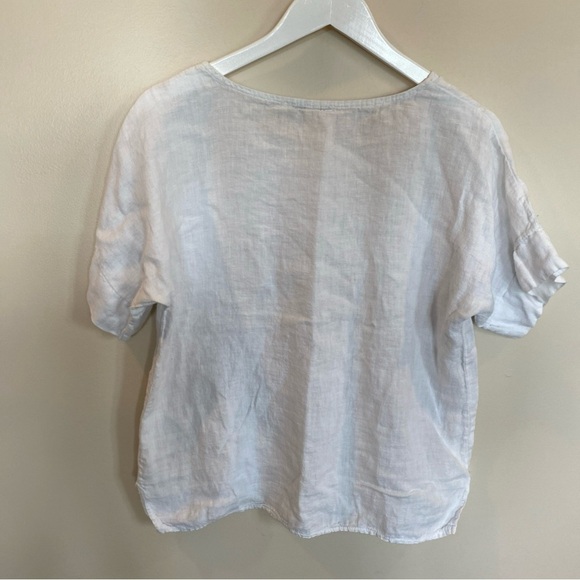 FRANCESCA BETTINI Womens Size Medium Shirt Blouse Top 100% Linen Minimalist - Picture 5 of 5